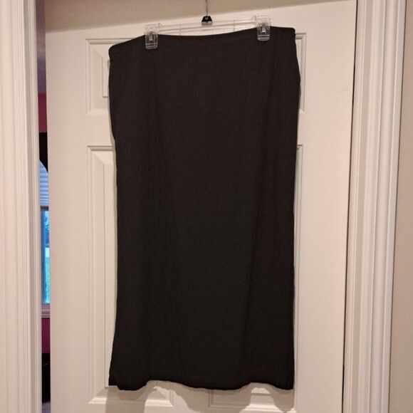 Eileen Fisher Women’s Black Linen/ Rayon Wrap Maxi Skirt size 1x - Picture 1 of 12